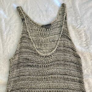 Vince Black, White, Gray Knit Tank Top